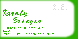 karoly brieger business card