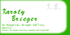 karoly brieger business card